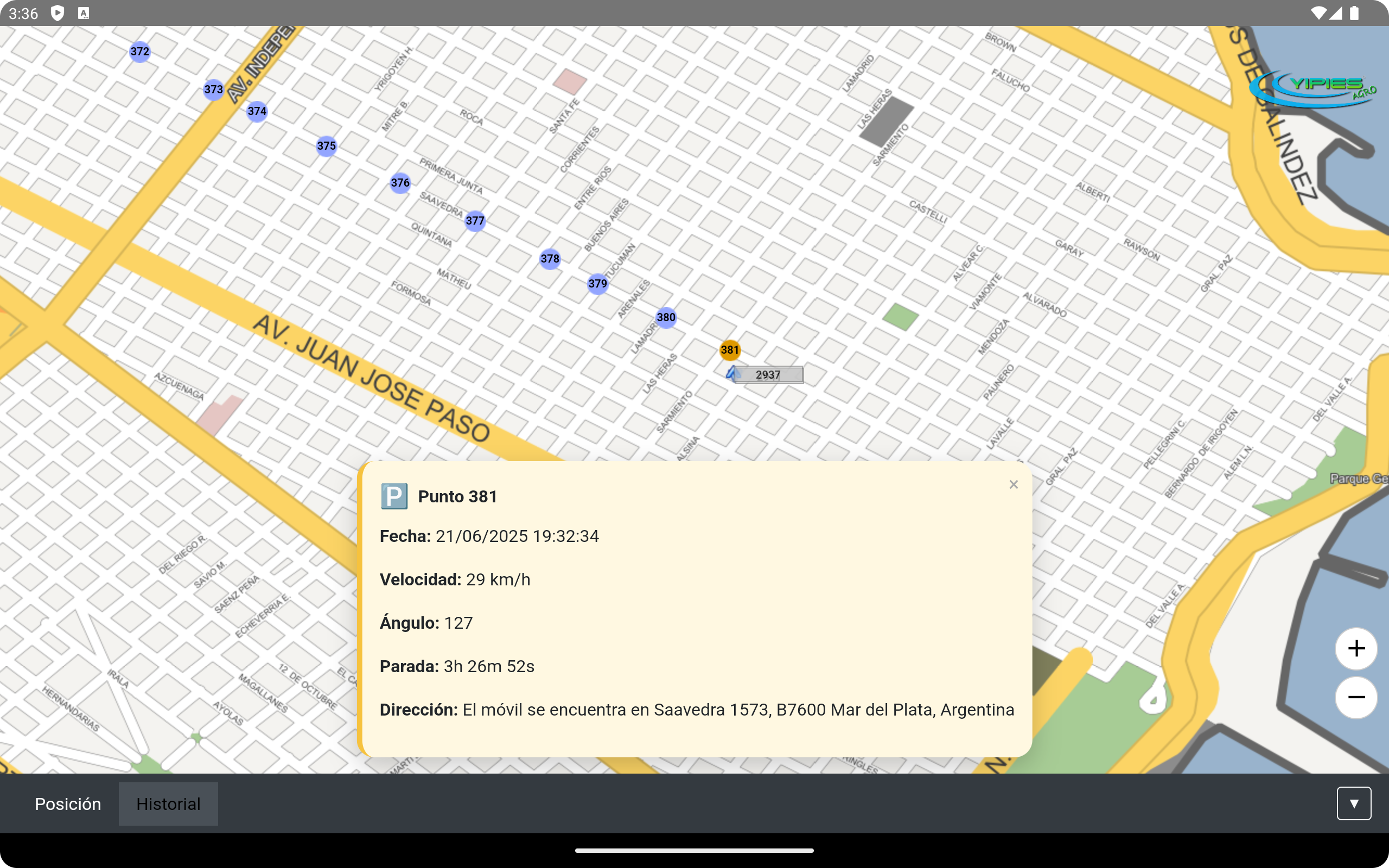Reportes de Puntos en Tablet