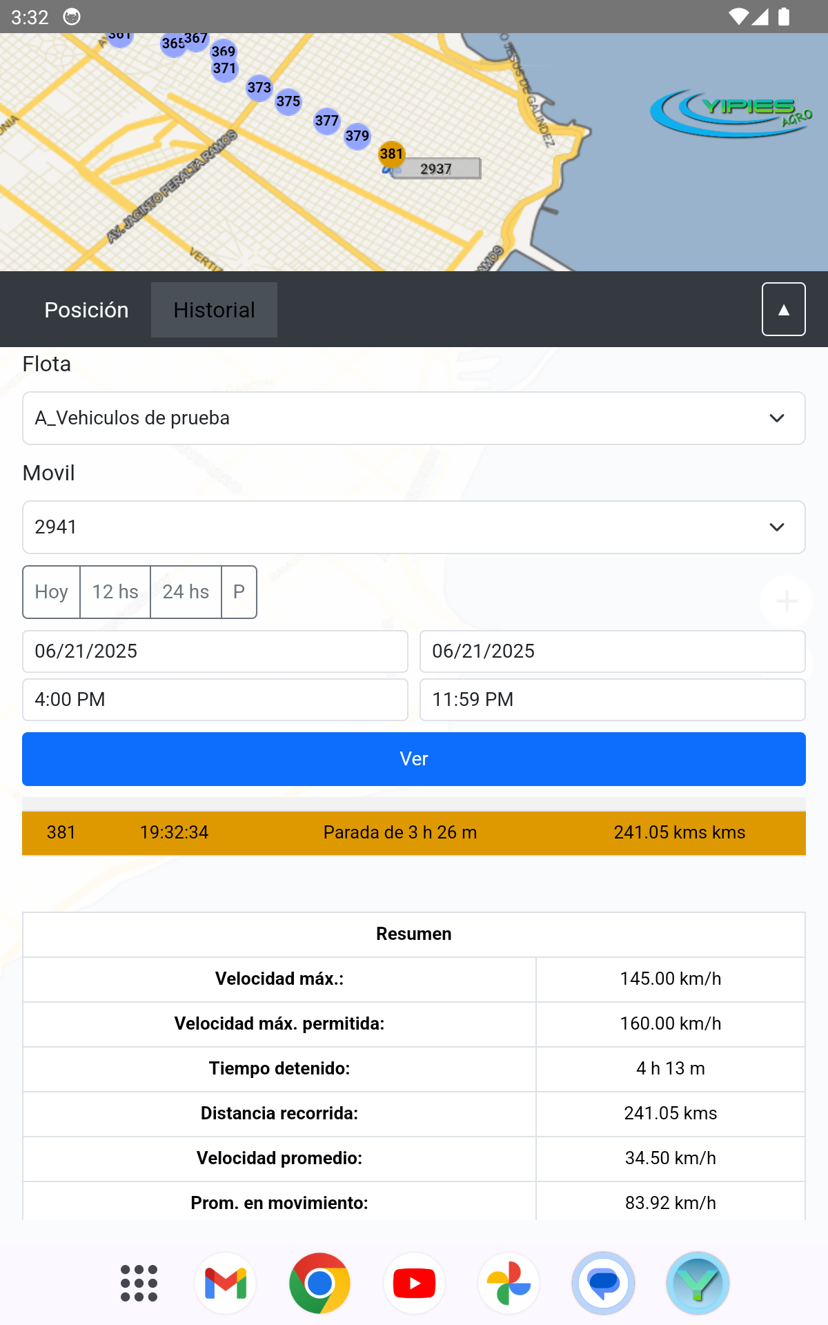 Reportes de Puntos en Teléfono